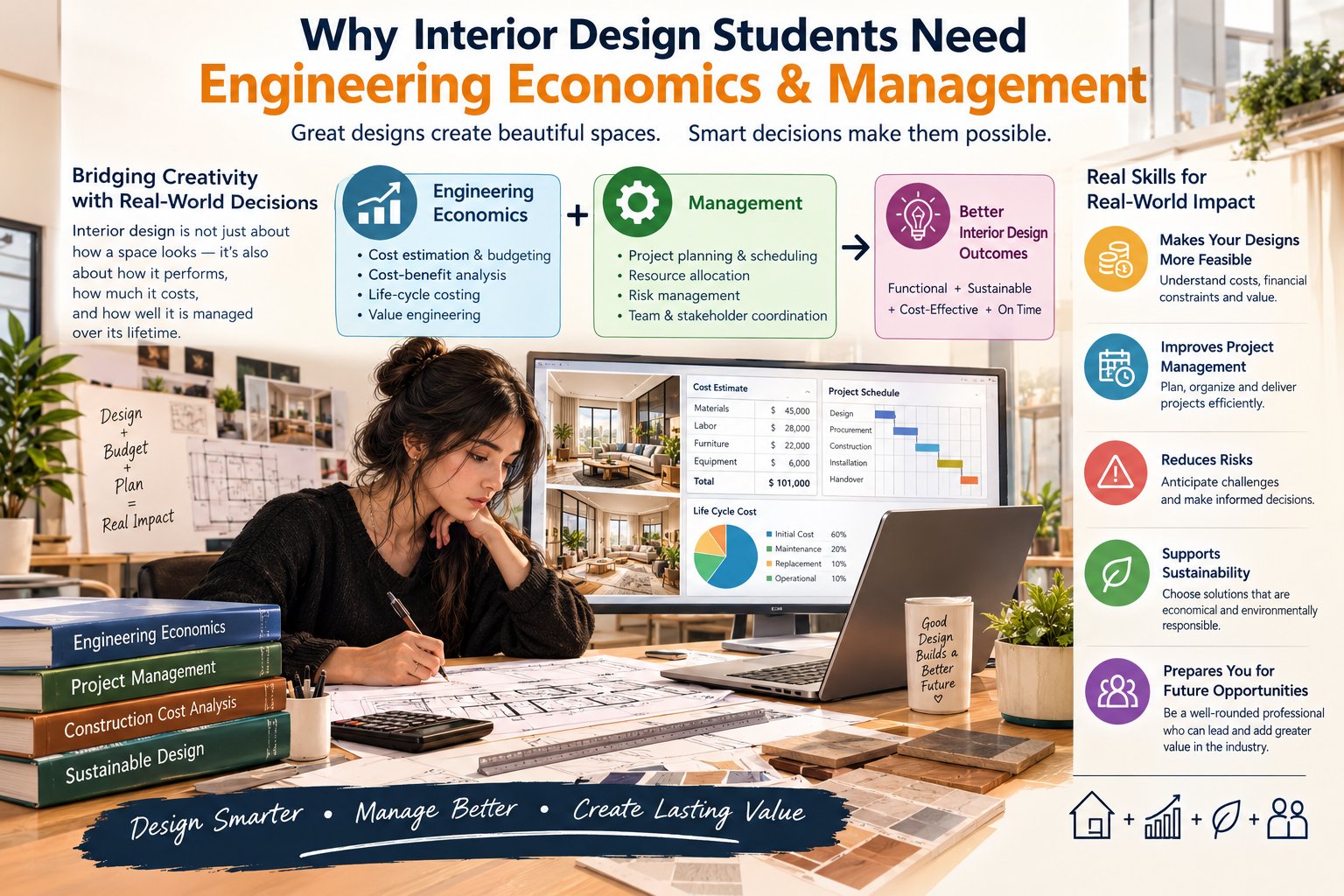 Why Teaching the Principles of Engineering Economics and Management Is Important for Interior Design Students