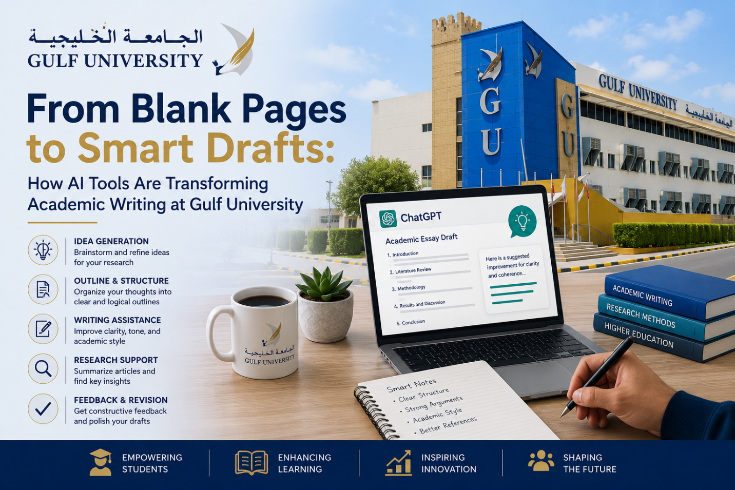 From Blank Pages to Smart Drafts: How AI Tools Are Transforming Academic Writing at Gulf University