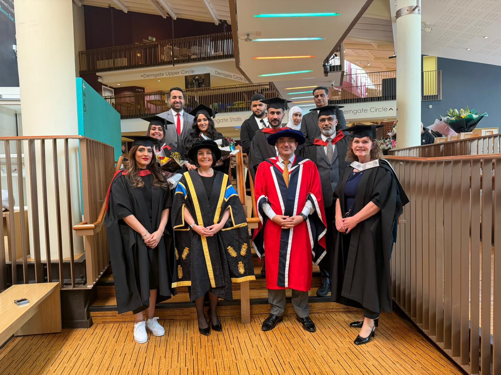 Gulf University President Prof. Mohanad AlFiras celebrates with graduates of the hosted programs at the University of Northampton in the United Kingdom