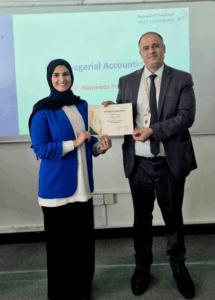 Dr. Ahmed Al-Astal Hosts Guest Speaker Ms. Hamida Frutan