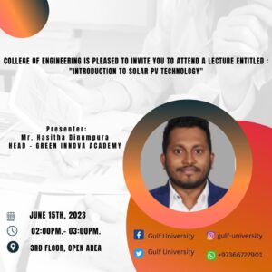 Guest Speaker Eng. Hasitha Dinumpura
